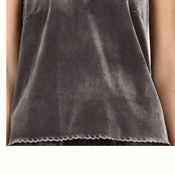 SILVER/GRAY LACE TRIM CAMI SPAGHETTI STRAP TOP - Picture 4 of 4